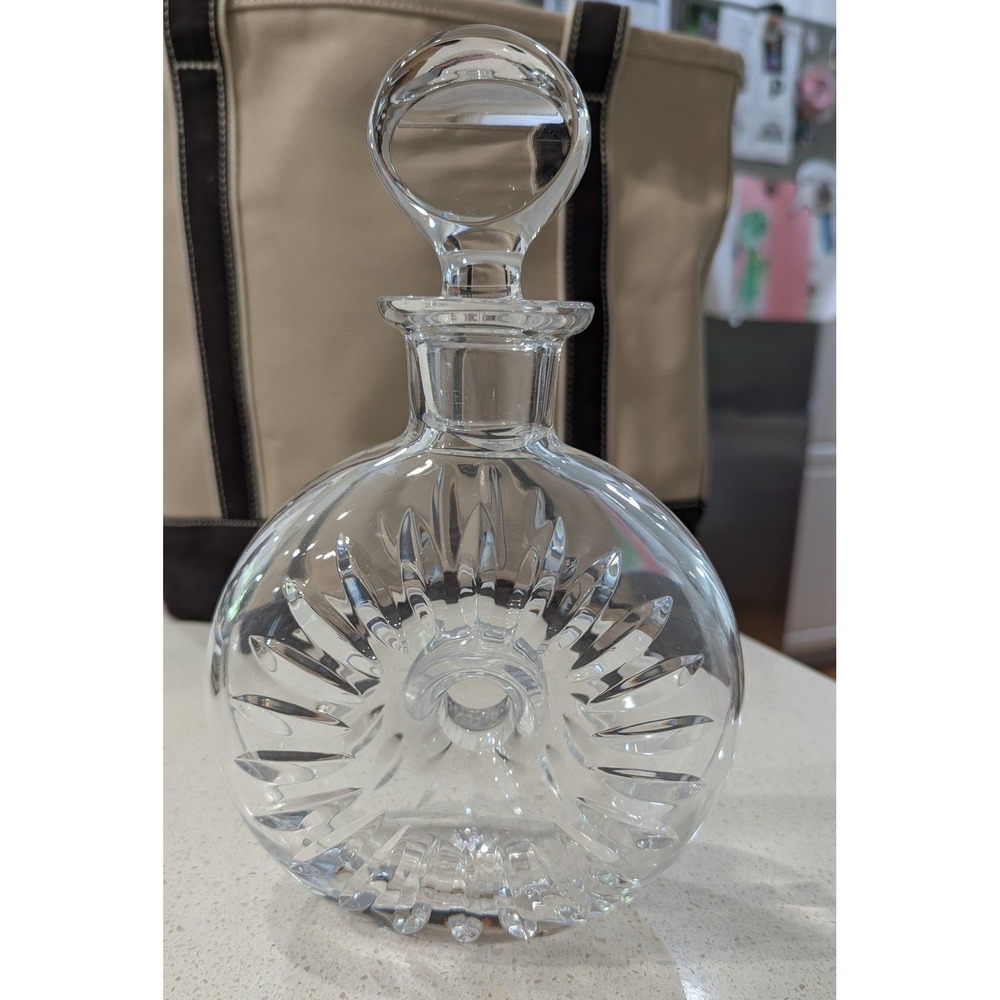 Atlantis Decanter Clear Crystal Sunburst Donut Shape with Stopper